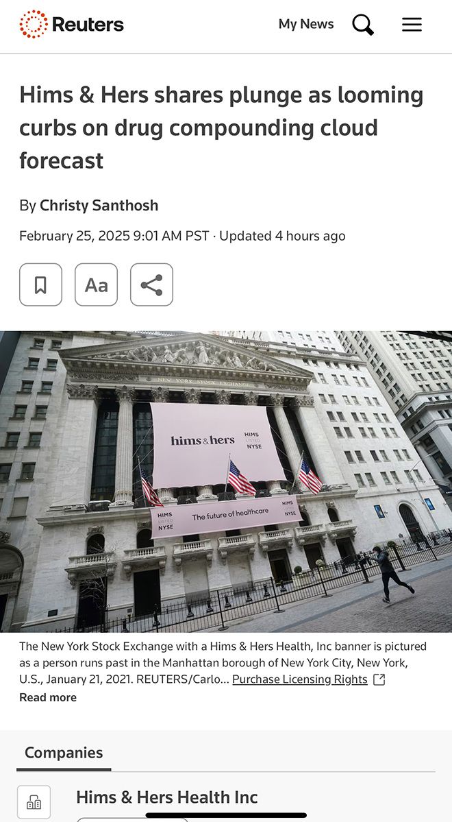 Hims - Reuters article